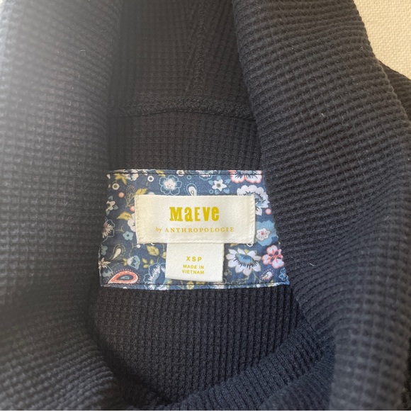 ANTHROPOLOGIE Maeve Ainsley Cowl Neck Waffle Knit Long Sleeve Thermal Top - Picture 8 of 10